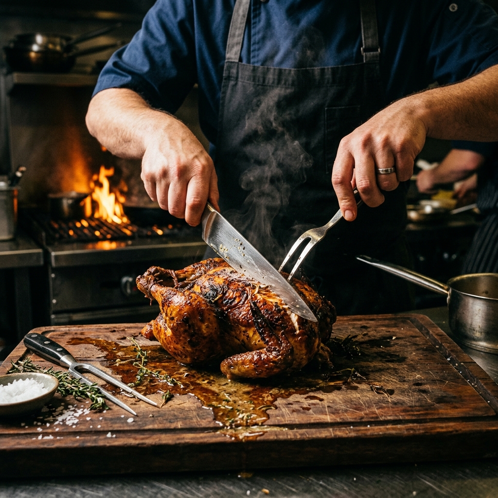 Chef Carving Chicken