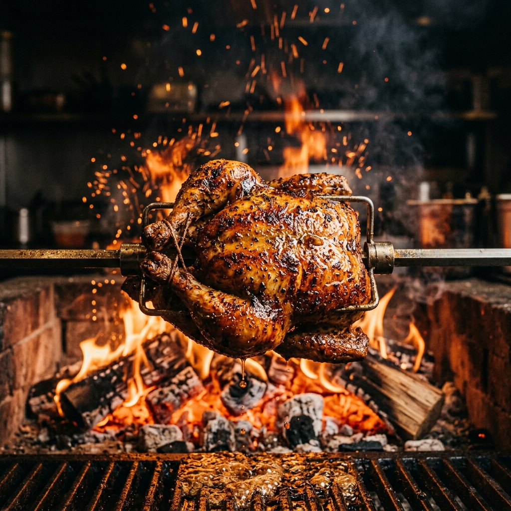 Rotisserie Chicken over Fire